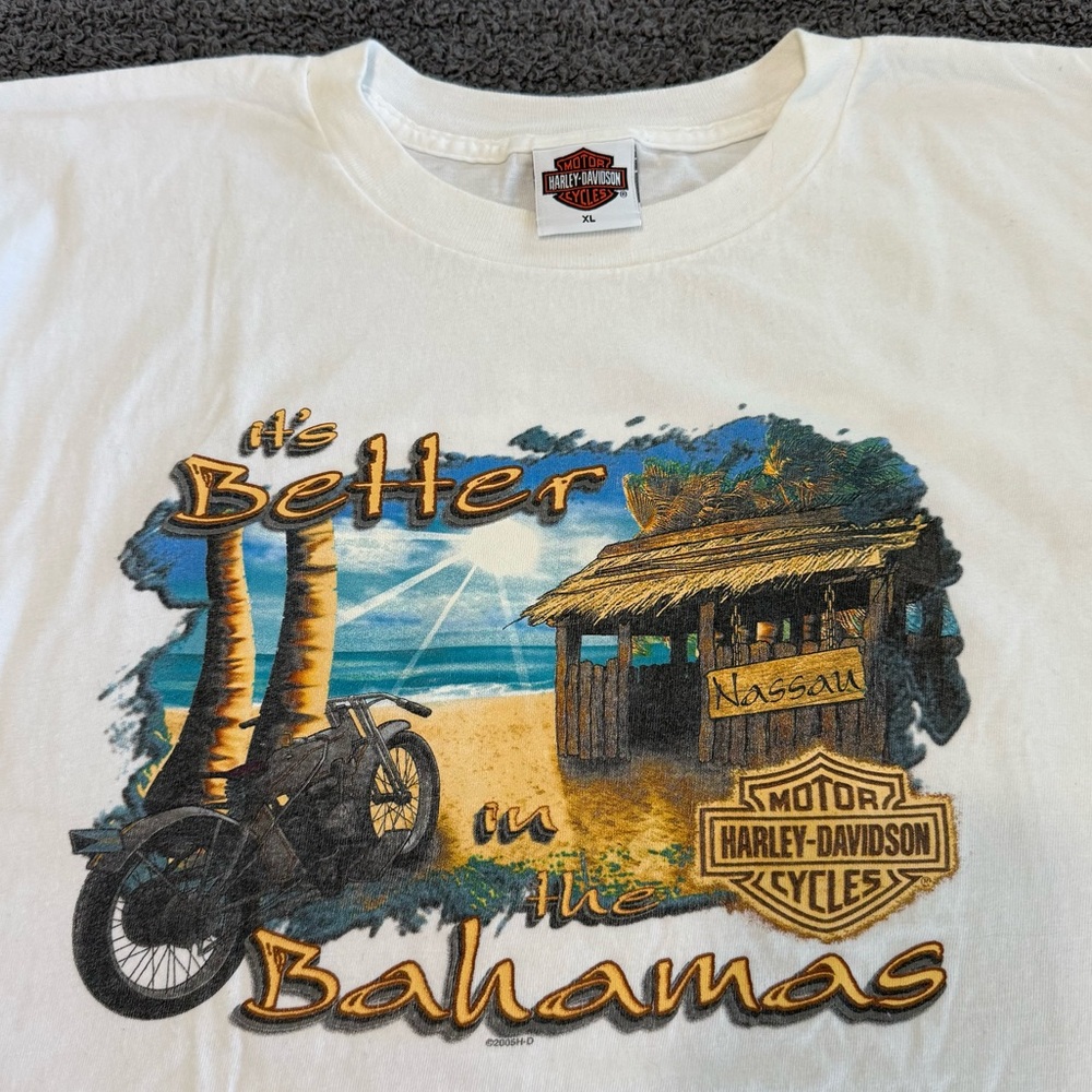 🔥2003 Harley-Davidson Nassau “Better in the Bahamas” Tee 2000s Y2K VTG Biker